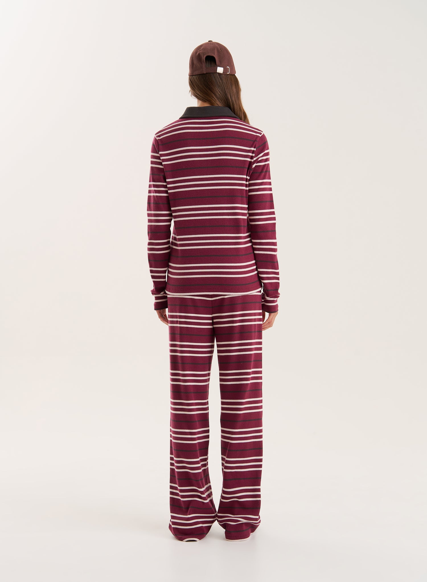 Multi Striped Ribbed Jersey Trousers